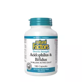   Natural Factors Acidophilus & Bifidus Double Strength (180 Cápsula)