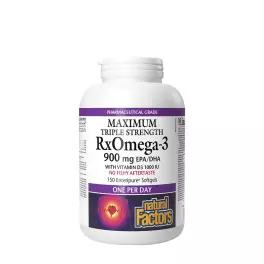   Natural Factors RxOmega-3 with Vitamin D3 Maximum Triple Strength 900 mg (150 Cápsula blanda)
