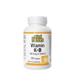   Natural Factors Vitamin K+D 120 mcg & 1000 IU (120 Cápsula blanda)