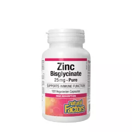 Natural Factors Zinc Bisglycinate 25 mg  (120 Cápsula)
