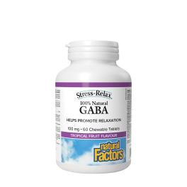   Natural Factors 100% Natural GABA 100 mg (60 Tableta masticable, Frutas Tropicales)
