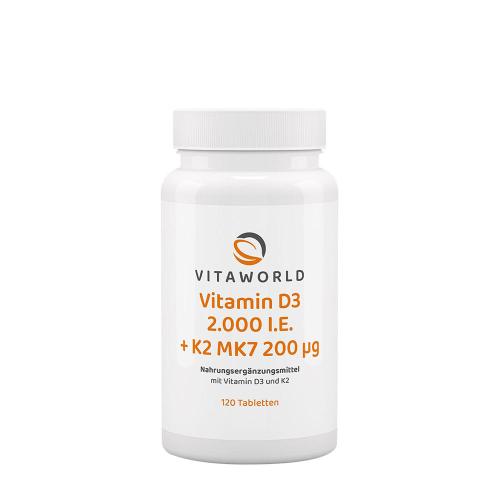 Vitaworld Vitamin D3 2000 IU + K2 MK7 200 mcg (120 Tableta)