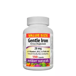   Webber Naturals Gentle Iron with Vitamin C, B12, and Folic Acid (150 Cápsula)
