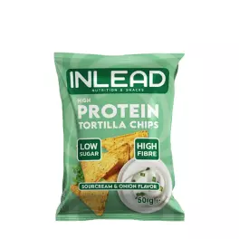   INLEAD Nutrition High Protein Tortilla Chips (50 g, Crema agria y cebolla)
